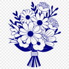 Elegant Flower Arrangement SVG Design An elegant arrangement of flowers tied with a ribbon.