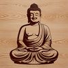 Stylized Buddha Vector Art Graphic A stylized illustration of the Buddha in a meditative pose, suitable for vector design and cutting machine stencils.