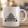 Asian-Style Temple Clip Art SVG A 2D representation of an Asian-style Buddhist temple, suitable for digital and artistic applications.