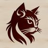 Cuttable Cat Silhouette Vector Design A vector illustration of a domesticated feline's head, suitable for digital design projects.