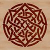Ornate Celtic pattern with intricate shapes and embellishments, suitable for cutting or laser engraving.