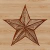 A simple star symbol designed as a vector graphic, suitable for various design applications.