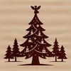 A stylized illustration of a festive Christmas tree, suitable for digital projects.
