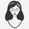 A woman illustration in a simple design style suitable for various uses including graphic design and digital art.