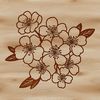Stunning Vector Flower Template A stylized illustration of a cherry blossom in full bloom, suitable for digital design and cutting machine applications.