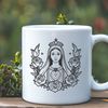 Beautiful Sacred Symbol SVG vector art illustration of an Immaculate Heart with intricate details.