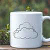 Cloud illustration with soft, white puffs, suitable for design projects.