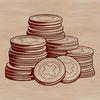 Beautiful Stackable Coin SVG Art A collection of stackable coins in various denominations, created as a vector graphic.