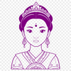 Girl in Crown SVG Icon An SVG vector graphic of a girl wearing a royal crown and holding a scepter.