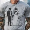 Beautiful Wedding Scene SVG Design Illustrated wedding scene with a bride and groom, created as a vector design.