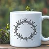 A detailed illustration of a crown of thorns, suitable for various design applications.