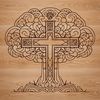 Decorative Cross Image Ornate cross symbol with religious significance, suitable for vector art designs.