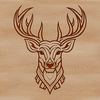 Free SVG Deer Head Illustration An illustration of a deer's head with ornate details.