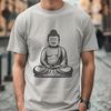 Meditative Buddha Figure in Vector Design A Buddhist figure in a meditative pose rendered as a high-resolution vector graphic.