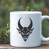 A vector illustration of a horned devil figure, suitable for Halloween decorations or designs.