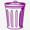 Simple Bin Design for Clip Art A simple design of a trash can with a lid and handle, suitable for vector art projects.