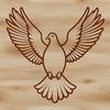 A stylized illustration of a white dove perched on a branch, suitable for various design purposes.