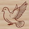 A free vector illustration of a peaceful white dove with outstretched wings.
