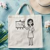 Teacher Silhouette Vector Art A digital illustration of a woman in a teaching profession, created as vector art.