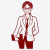 Teaching Profession Illustration An illustration of a woman in a professional education setting, representing the teaching profession.