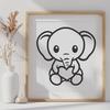 Beautiful Elephant Illustration in SVG Format Illustrative elephant graphic in vector format.