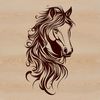 A detailed illustration of a horse, created as a scalable vector graphic (SVG) suitable for various design applications.