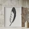 A single white feather with delicate details, available in various formats including SVG.