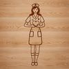 A female nurse in a medical setting, illustrated as a vector graphic for professional use.
