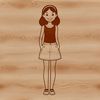 Female character illustration created as a vector design for various applications.