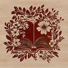 Decorative Book Clip Art A decorative book with floral elements, suitable for educational purposes or school projects.