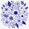 Colorful Bouquet Artwork for Download An illustration of a bouquet of flowers in various colors and styles.