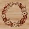 A customizable SVG wreath template suitable for various design applications and cutting machines.