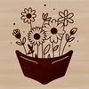Stylized Flower Clip Art for Crafting A stylized illustration of a flower pocket design, suitable for digital craft projects.