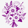 Free Bouquet SVG Design A colorful bouquet of flowers in various shapes and sizes, ideal for wedding decor or Mothers Day celebrations.