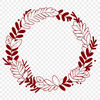 Creative Leafy Wreath Template A floral design vector illustration of a circular wreath with various leaves and flowers.