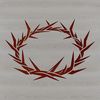 Ornate Floral Emblem A detailed illustration of a crown of thorns, a symbol in various Christian traditions.