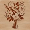 Whimsical Wedding Bouquet Design A vector illustration of a mixed floral arrangement in a bouquet style.