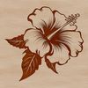 A high-quality digital illustration of a hibiscus flower in detail, suitable for graphic design projects.