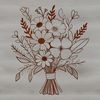Vibrant Hand-Drawn Floral Arrangement A hand-drawn bouquet of flowers in various colors and shapes.