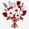Hand-Drawn Wedding Flowers A hand-drawn bouquet of flowers in various colors and shapes, ideal for wedding invitations or Mothers Day cards.