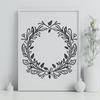 Editable Vector Graphic Wreath Template A floral wreath design created as an editable vector graphic.