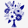 Floral Curves An elegant floral design featuring a collection of assorted blooms in a curved shape.