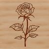 Rose in Full Bloom SVG Design A stylized illustration of a single rose in full bloom, suitable for digital design projects.