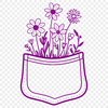 Delicate Floral Embroidery Pocket Design A delicate floral design featuring an embroidered pocket with intricate details.