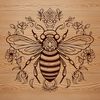 Sweet Bee SVG Vector Graphic Art A detailed illustration of a bee with intricate details, suitable for vector graphics and crafting projects.
