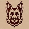 Dog Breed Illustration SVG Image A detailed illustration of a German shepherd's head with features typical of the breed.