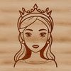 A young female princess character in a royal dress, suitable for vector design projects.