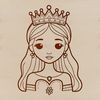 A young female princess in a royal gown, ideal for use as vector art in designs.