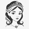 Female royalty silhouette created as vector art for personal or commercial projects.