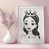 Vector Art Female Character Design A royalty-inspired female character illustration suitable for vector art and design projects.